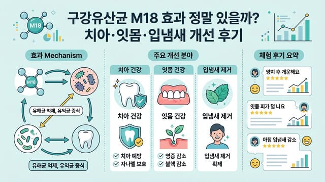 구강유산균 M18 효과 정말 있을까? 치아·잇몸·입냄새 개선 후기