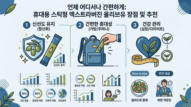 언제 어디서나 간편하게: 휴대용 스틱형 엑스트라버진 올리브유 장점 및 추천