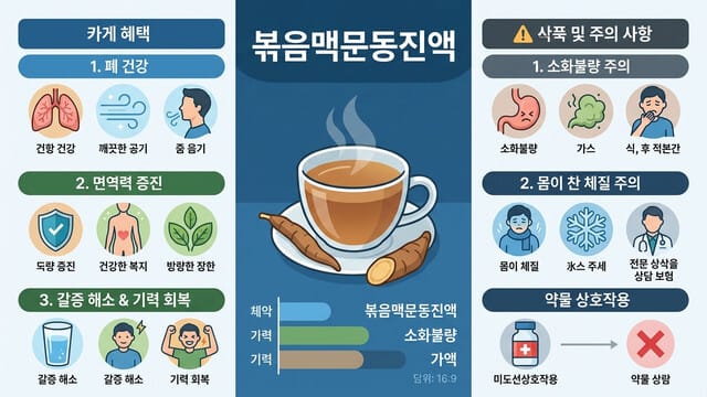 볶음맥문동진액 부작용 및 체질별 올바른 섭취 방법