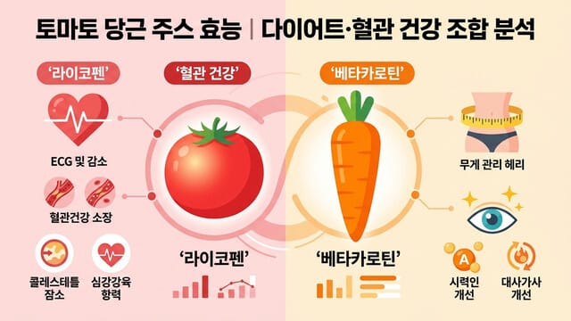 토마토 당근 주스 효능｜다이어트·혈관 건강 조합 분석