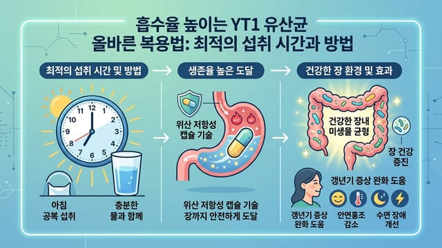 흡수율 높이는 YT1 유산균 올바른 복용법: 최적의 섭취 시간과 방법