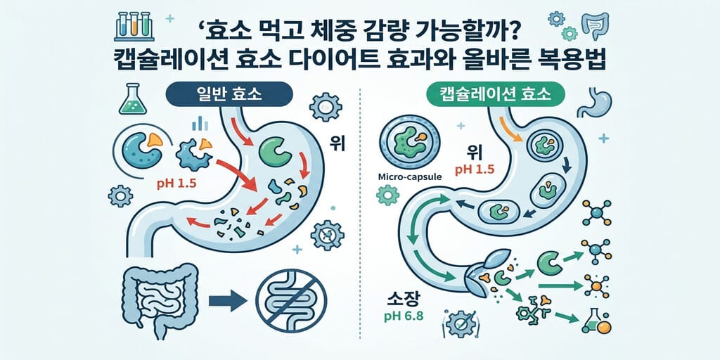 효소 먹고 체중 감량 가능할까? 캡슐레이션 효소 다이어트 효과와 올바른 복용법 - 이미지 1