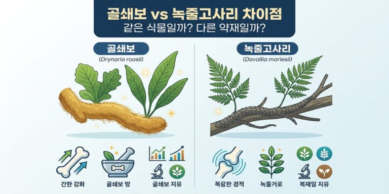 골쇄보 vs 녹줄고사리 차이점 같은 식물일까? 다른 약재일까?