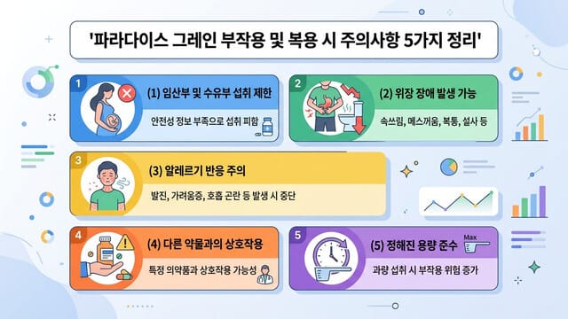 파라다이스 그레인 부작용 및 복용 시 주의사항 5가지 정리