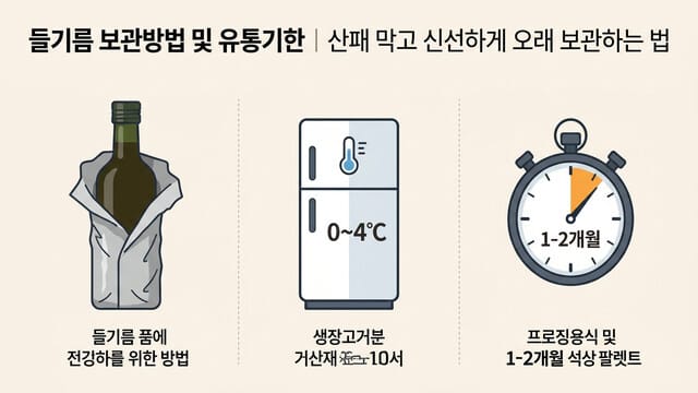 들기름 보관방법 및 유통기한 | 산패 막고 신선하게 오래 보관하는 법