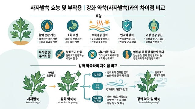 사자발쑥 효능 및 부작용 | 강화 약쑥(사자발쑥)과의 차이점 비교