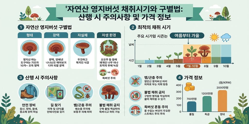 자연산 영지버섯 채취시기와 구별법: 산행 시 주의사항 및 가격 정보 - 이미지 1