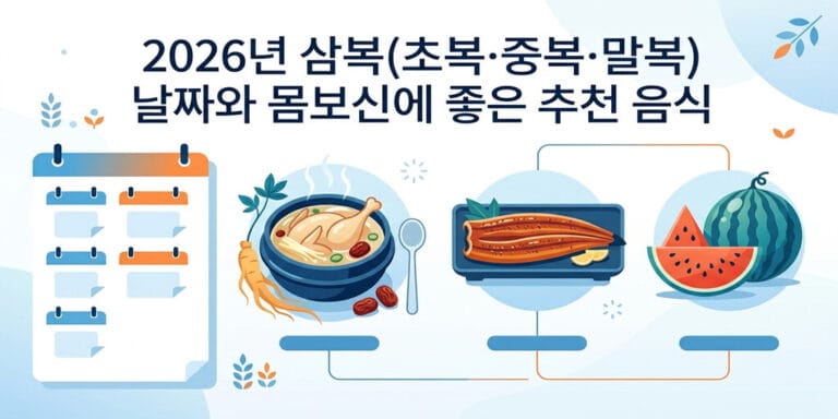 2026년 삼복(초복·중복·말복) 날짜와 몸보신에 좋은 추천 음식