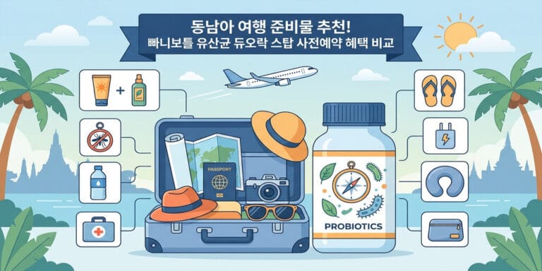동남아 여행 준비물 추천! 빠니보틀 유산균 듀오락 스탑 사전예약 혜택 비교