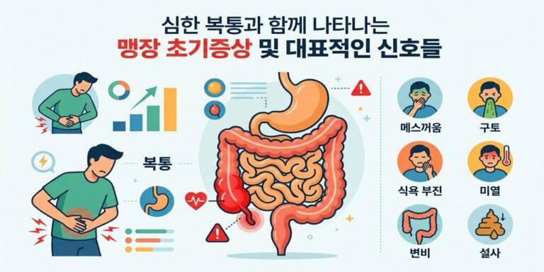 심한 복통과 함께 나타나는 맹장 초기증상 및 대표적인 신호들