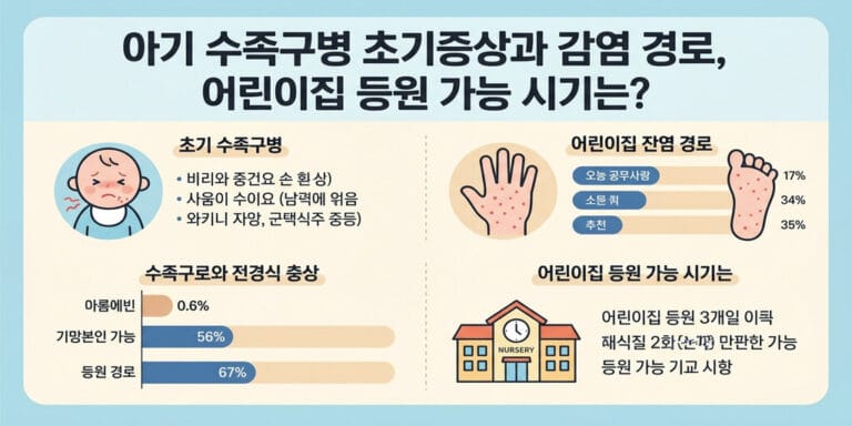 아기 수족구병 초기증상과 감염 경로, 어린이집 등원 가능 시기는?