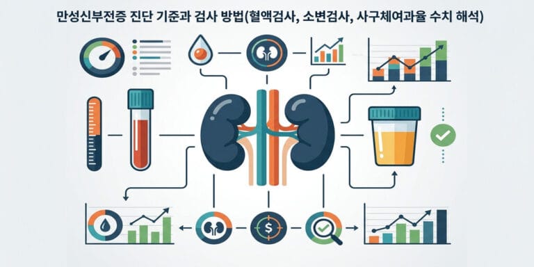 만성신부전증 진단 기준과 검사 방법(혈액검사, 소변검사, 사구체여과율 수치 해석)