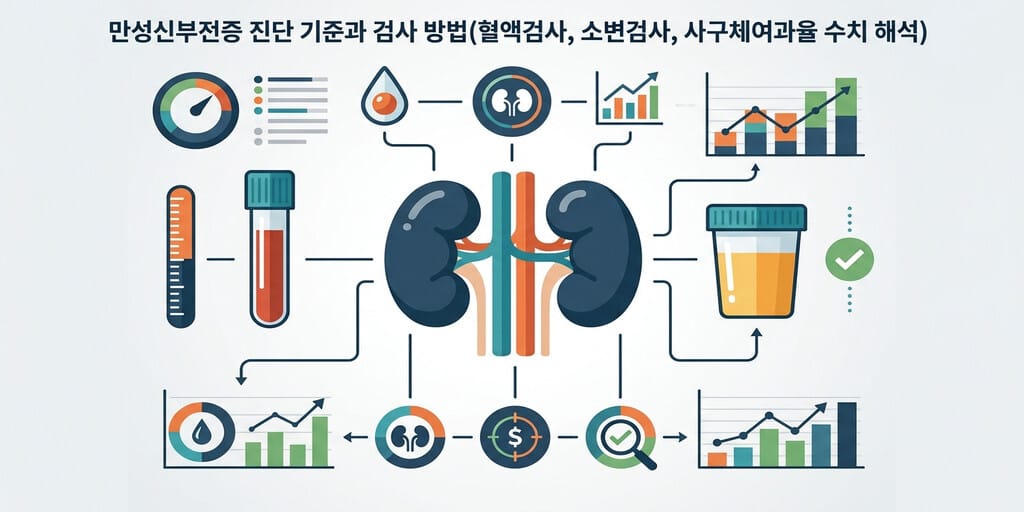 만성신부전증 진단 기준과 검사 방법(혈액검사, 소변검사, 사구체여과율 수치 해석) - 이미지 1