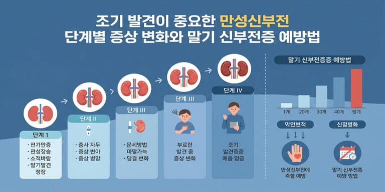 조기 발견이 중요한 만성신부전 단계별 증상 변화와 말기 신부전증 예방법