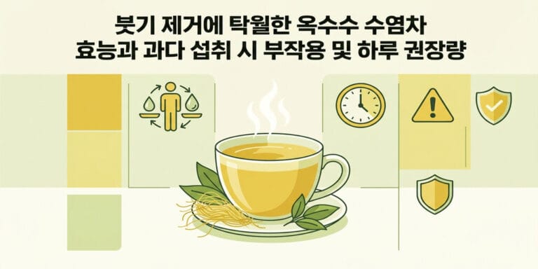 붓기 제거에 탁월한 옥수수 수염차 효능과 과다 섭취 시 부작용 및 하루 권장량