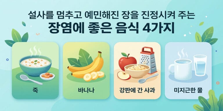 설사를 멈추고 예민해진 장을 진정시켜 주는 장염에 좋은 음식 4가지