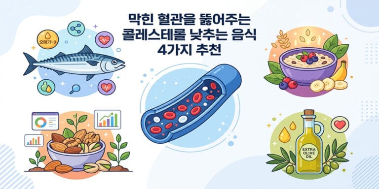 막힌 혈관을 뚫어주는 콜레스테롤 낮추는 음식 4가지 추천