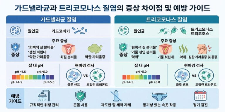 가드넬라균과 트리코모나스 질염의 증상 차이점 및 예방 가이드