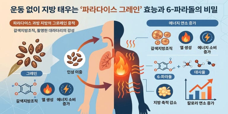 운동 없이 지방 태우는 ‘파라다이스 그레인’ 효능과 6-파라돌의 비밀