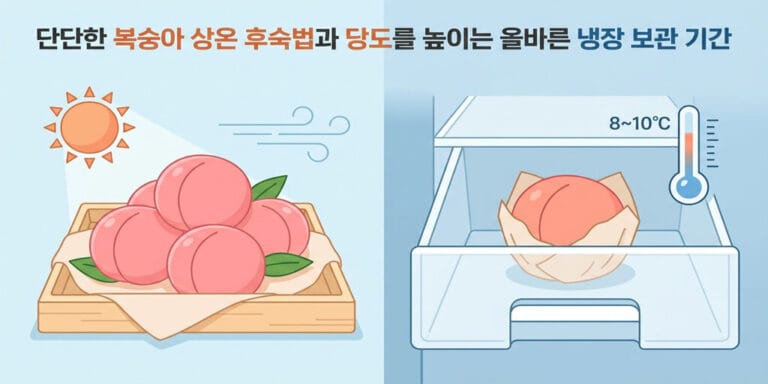 단단한 복숭아 상온 후숙법과 당도를 높이는 올바른 냉장 보관 기간