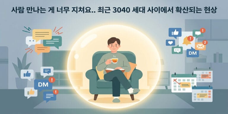 사람 만나는 게 너무 지쳐요.. 최근 3040 세대 사이에서 확산되는 현상