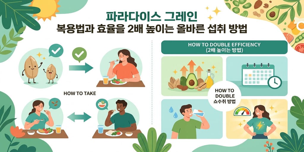 파라다이스 그레인 복용법과 효율을 2배 높이는 올바른 섭취 방법 - 이미지 1