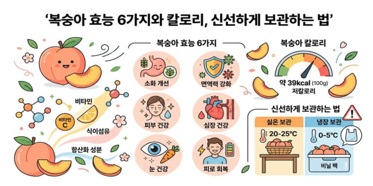 복숭아 효능 6가지와 칼로리, 신선하게 보관하는 법
