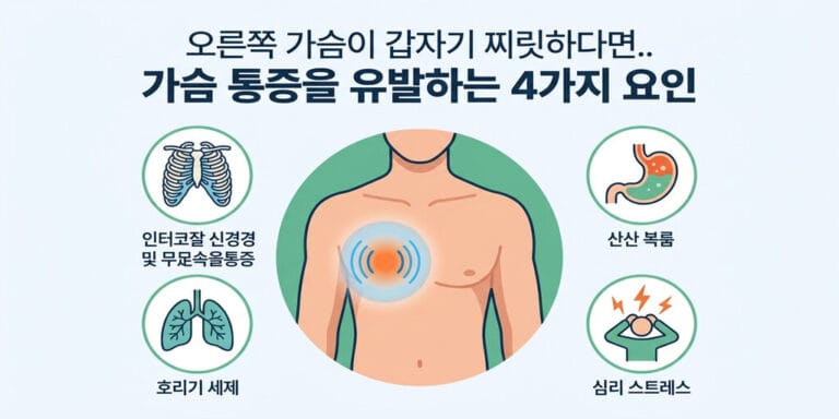 오른쪽 가슴이 갑자기 찌릿하다면.. 가슴 통증을 유발하는 4가지 요인