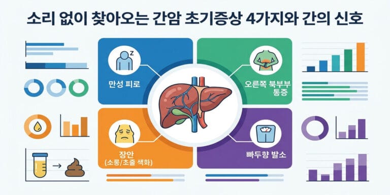 소리 없이 찾아오는 간암 초기증상 4가지와 간의 신호