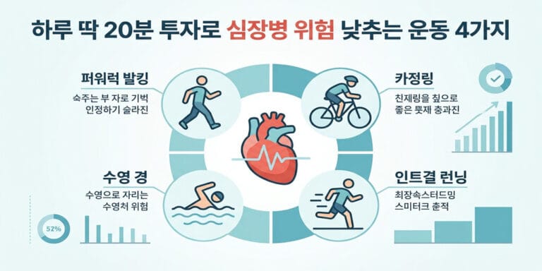 하루 딱 20분 투자로 심장병 위험 낮추는 운동 4가지