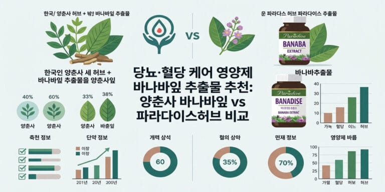 당뇨·혈당 케어 영양제 바나바잎 추출물 추천: 양춘사 바나바잎 vs 파라다이스허브 비교