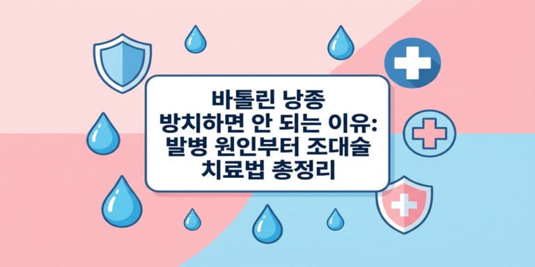 바톨린 낭종 방치하면 안 되는 이유: 발병 원인부터 조대술 치료법 총정리