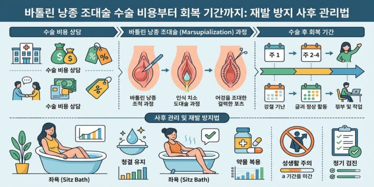 바톨린 낭종 조대술 수술 비용부터 회복 기간까지: 재발 방지 사후 관리법