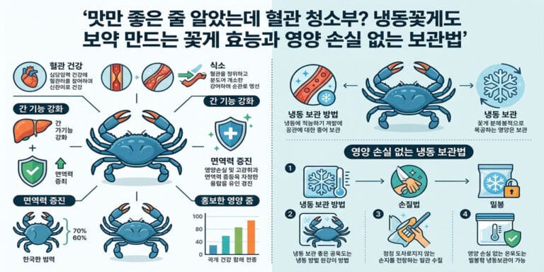 맛만 좋은 줄 알았는데 혈관 청소부? 냉동꽃게도 보약 만드는 꽃게 효능과 영양 손실 없는 보관법