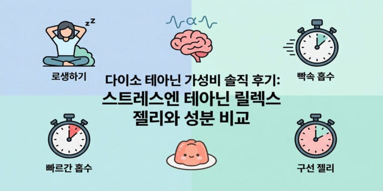 다이소 테아닌 가성비 솔직 후기: 스트레스엔 테아닌 릴렉스 젤리와 성분 비교