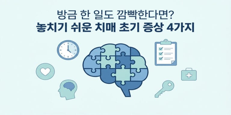 방금 한 일도 깜빡한다면? 놓치기 쉬운 치매 초기 증상 4가지