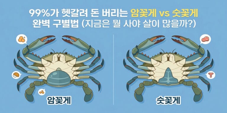 99%가 헷갈려 돈 버리는 암꽃게 vs 숫꽃게 완벽 구별법 (지금은 뭘 사야 살이 많을까?)