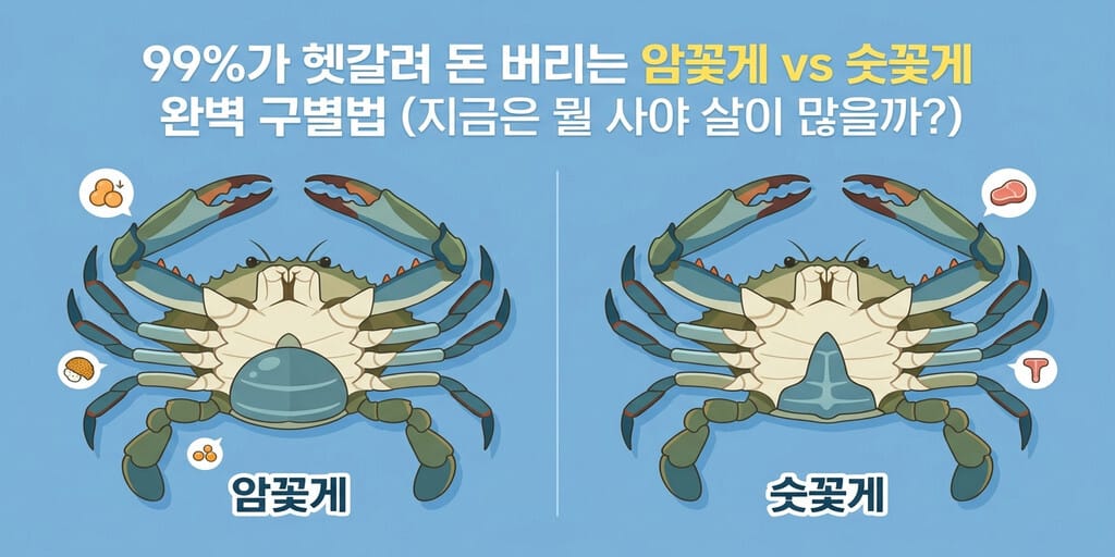 99%가 헷갈려 돈 버리는 암꽃게 vs 숫꽃게 완벽 구별법 (지금은 뭘 사야 살이 많을까?) - 이미지 1