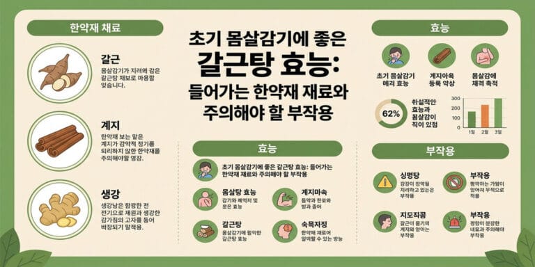 초기 몸살감기에 좋은 갈근탕 효능: 들어가는 한약재 재료와 주의해야 할 부작용
