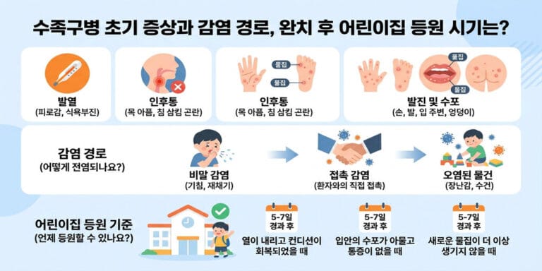 수족구병 초기 증상과 감염 경로, 완치 후 어린이집 등원 시기는?