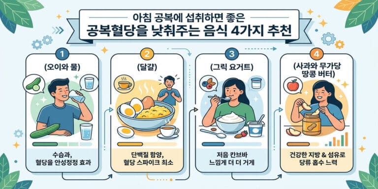 아침 공복에 섭취하면 좋은 공복혈당을 낮춰주는 음식 4가지 추천