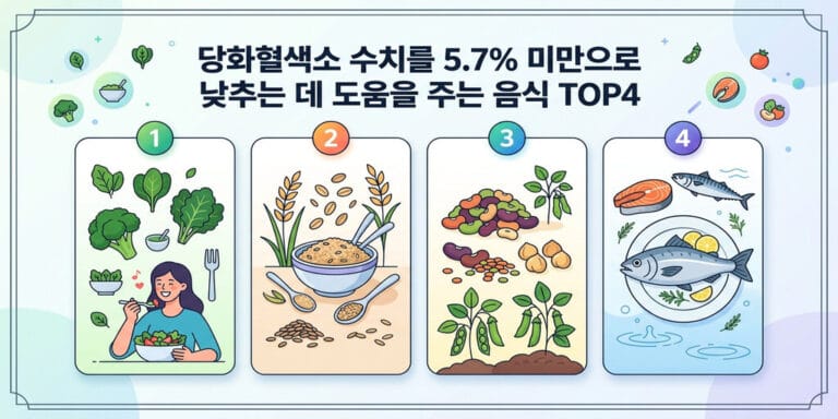 당화혈색소 수치를 5.7% 미만으로 낮추는 데 도움을 주는 음식 TOP4
