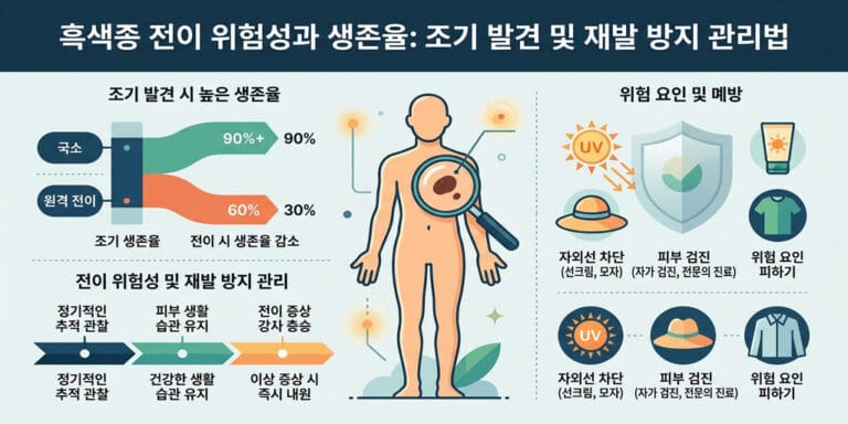 흑색종 전이 위험성과 생존율: 조기 발견 및 재발 방지 관리법
