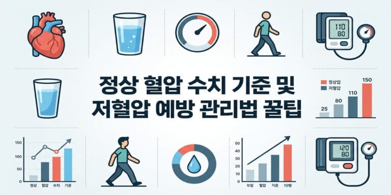정상 혈압 수치 기준 및 저혈압 예방 관리법 꿀팁