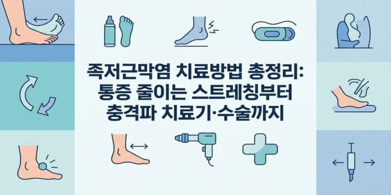 족저근막염 치료방법 총정리: 통증 줄이는 스트레칭부터 충격파 치료기·수술까지