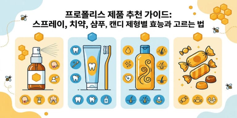 프로폴리스 제품 추천 가이드: 스프레이, 치약, 샴푸, 캔디 제형별 효능과 고르는 법