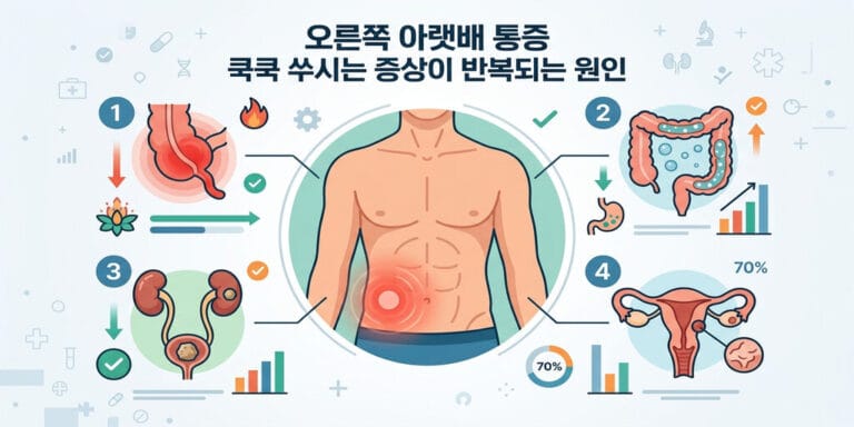 오른쪽 아랫배 통증 쿡쿡 쑤시는 증상이 반복되는 원인