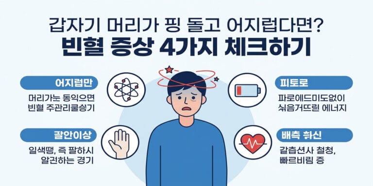 갑자기 머리가 핑 돌고 어지럽다면? 빈혈 증상 4가지 체크하기