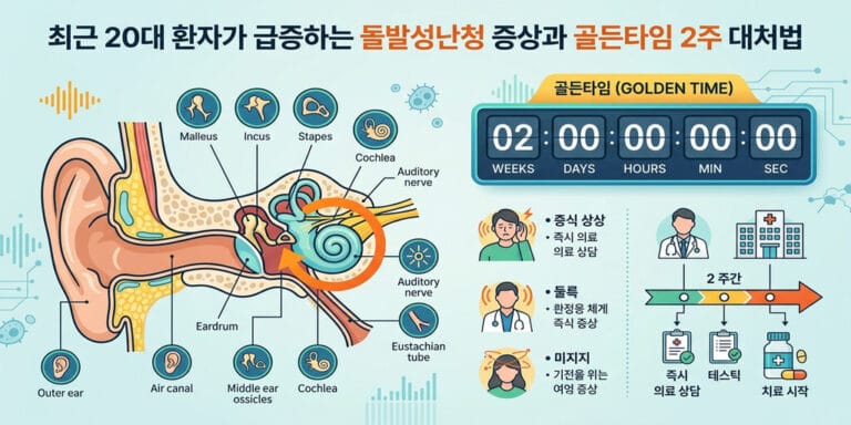 최근 20대 환자가 급증하는 돌발성난청 증상과 골든타임 2주 대처법