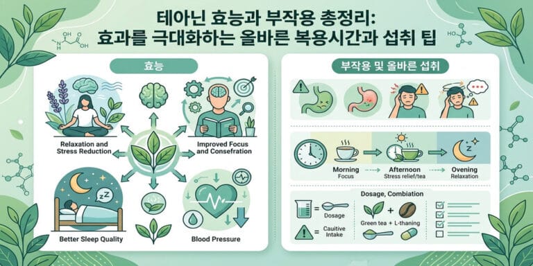 테아닌 효능과 부작용 총정리: 효과를 극대화하는 올바른 복용시간과 섭취 팁